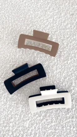 Lily Two Tone Rectangle Clip - Black/White