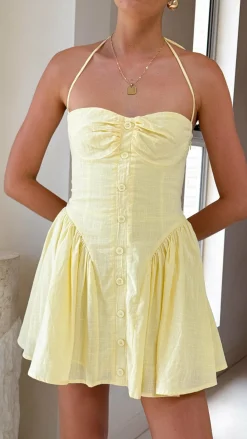 Limoni Mini Dress - Lemon