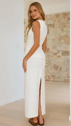 Louella Button Up Vest - White