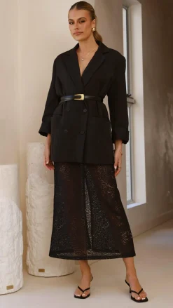 Louisa Lace Maxi Skirt - Black