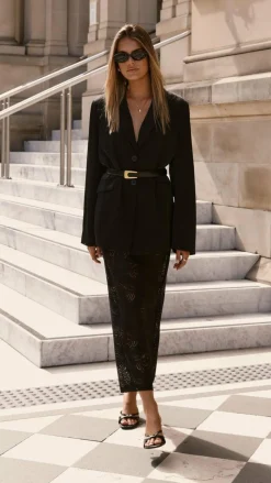 Louisa Lace Maxi Skirt - Black