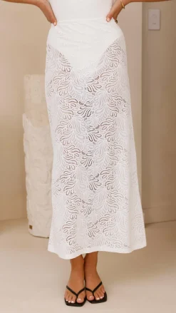Louisa Lace Maxi Skirt - White