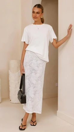 Louisa Lace Maxi Skirt - White