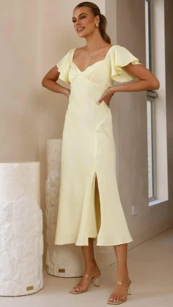 Louisa Midi Dress - Yellow