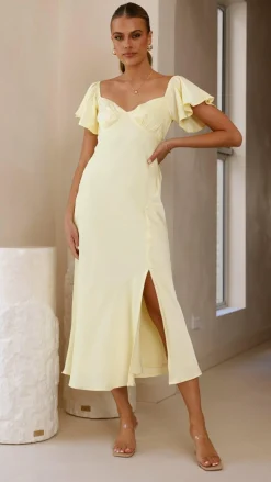 Louisa Midi Dress - Yellow