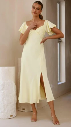 Louisa Midi Dress - Yellow