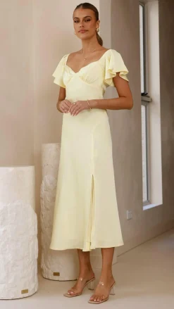 Louisa Midi Dress - Yellow