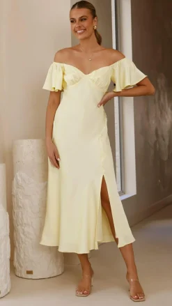 Louisa Midi Dress - Yellow