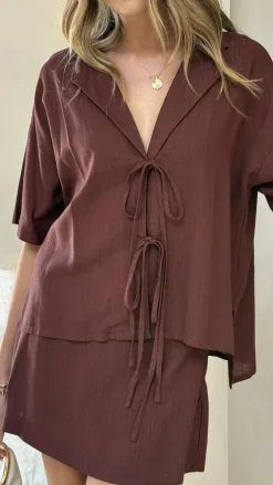 Louise Mini Skort - Brown