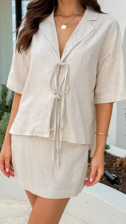 Louise Mini Skort - Oat