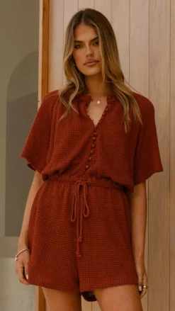 Loula Playsuit - Rust