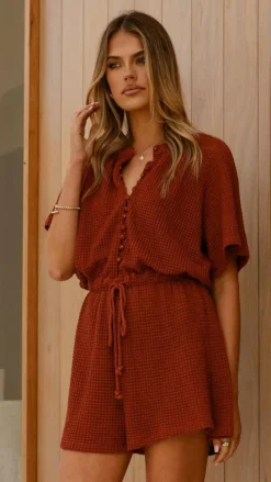 Loula Playsuit - Rust