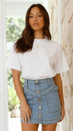 Lucilla Mini Skirt - Blue Denim