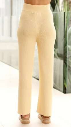 Lyra Ribbed Pants - Yellow