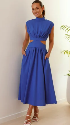 Maddison Midi Dress - Blue