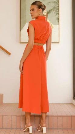Maddison Midi Dress - Orange