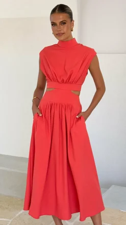 Maddison Midi Dress - Orange