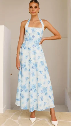 Mady Maxi Dress - Blue Floral