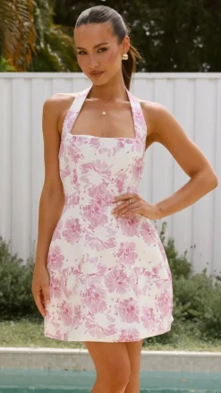 Mady Mini Dress - Pink Print