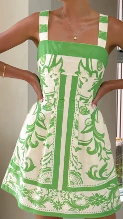 Maegan Mini Dress - Sage / Cream