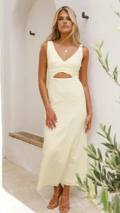 Mahalia Maxi Dress - Soft Yellow