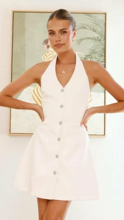 Maia Halter Neck Mini Dress - Cream