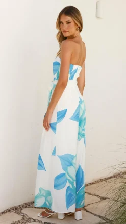 Maisy Strapless Jumpsuit - Blue Teal