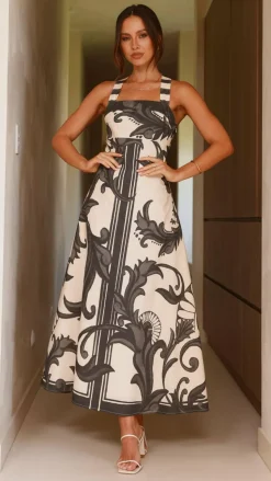 Mandy Maxi Dress - Cream / Black