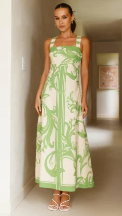 Mandy Maxi Dress - Sage / Cream