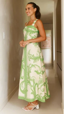 Mandy Maxi Dress - Sage / Cream