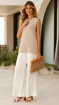 Marah Sleeveless Top - Tan