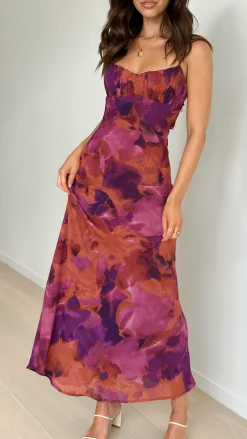 Margie Midi Dress - Dark Rose