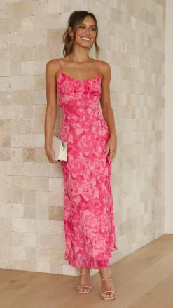 Margie Midi Dress - Pink Floral