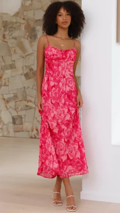 Margie Midi Dress - Pink Floral