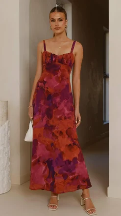 Margo Midi Dress - Dark Rose