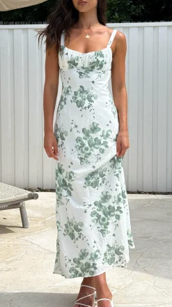 Margo Midi Dress - Green Floral
