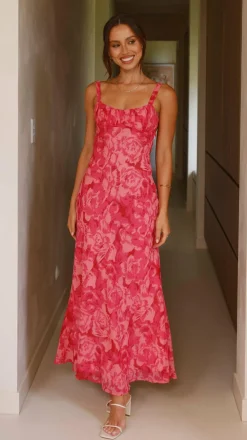 Margo Midi Dress - Pink Floral