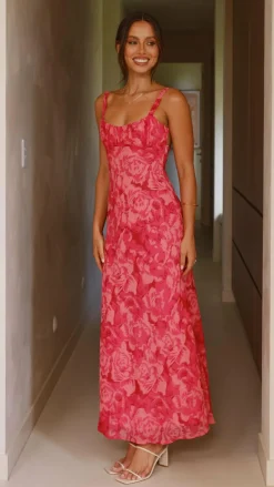 Margo Midi Dress - Pink Floral