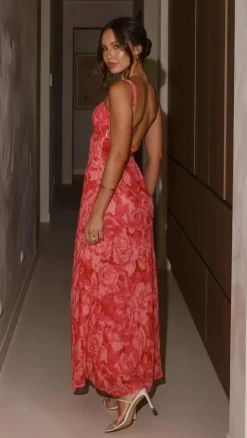 Margo Midi Dress - Pink Floral