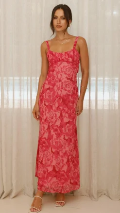 Margo Midi Dress - Pink Floral