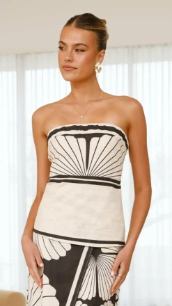 Margot Strapless Tunic Top - Palm Canyon