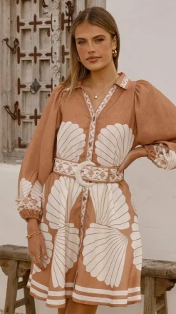 Mariel Long Sleeve Mini Dress - Siena