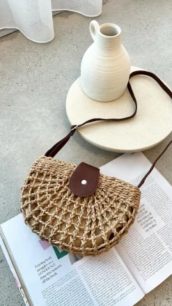 Marielle Half Moon Bag - Straw