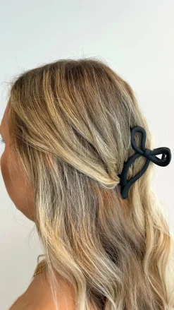 Matte Bow Claw Clip - Black