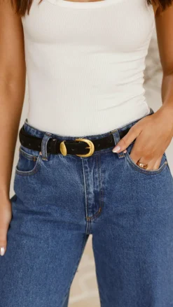 Maya Leather Belt - Black