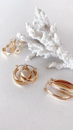 Maya Twist Earrings Set - Gold