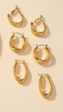 Maya Twist Earrings Set - Gold