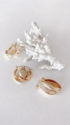 Maya Twist Earrings Set - Gold