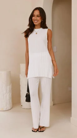 Megan Knit Pants - White