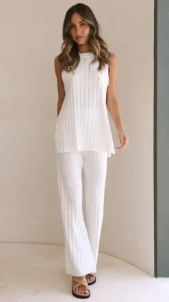 Megan Knit Pants - White